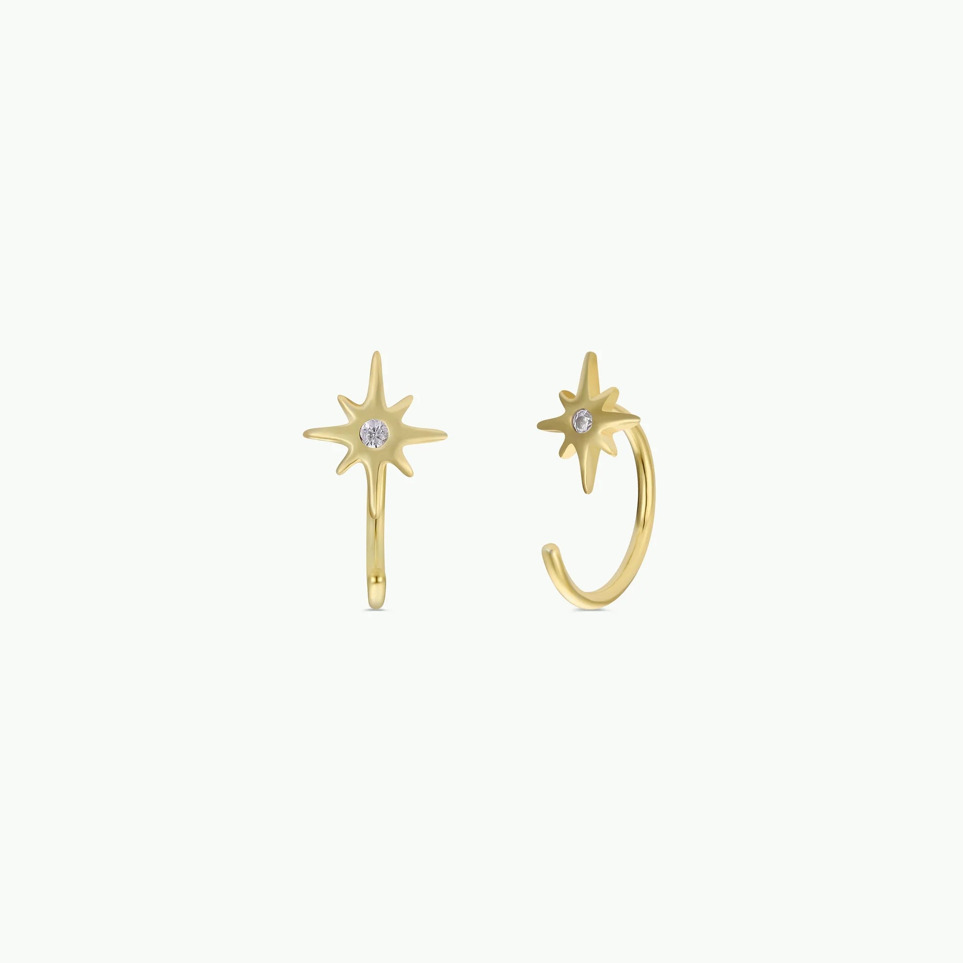HUGGIE EARRINGS | GOLD STAR ICON-Jewellery-JAX KELLY-Coriander