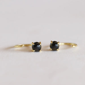 HUGGIE EARRINGS | OBSIDIAN & GOLD: BLOCK NEGATIVITY-Jewellery-JAX KELLY-Coriander