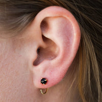 HUGGIE EARRINGS | OBSIDIAN & GOLD: BLOCK NEGATIVITY-Jewellery-JAX KELLY-Coriander