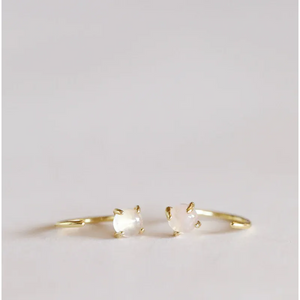 HUGGIE EARRINGS | ROSE QUARTZ & GOLD: LOVE-Jewellery-JAX KELLY-Coriander