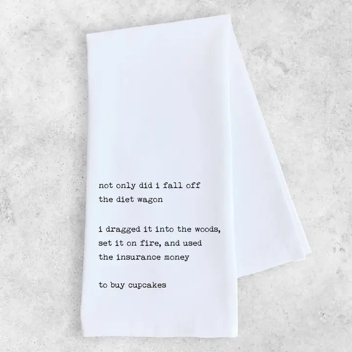 I FELL OFF THE DIET WAGON TEA TOWEL-Home Decor-DEV D & CO-Coriander