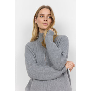 ILIA ZIP PULLOVER-Jackets & Sweaters-SOYACONCEPT-Coriander