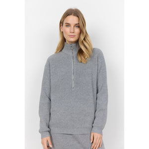 ILIA ZIP PULLOVER-Jackets & Sweaters-SOYACONCEPT-Coriander