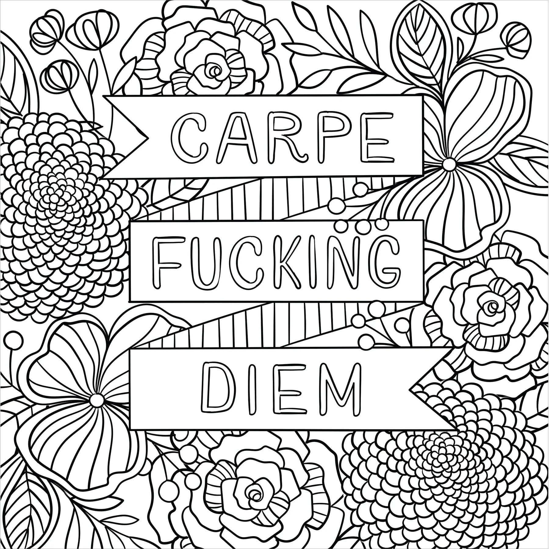 INNER F*CKING PEACE COLOURING BOOK-Books & Stationery-PETER PAUPER PRESS-Coriander