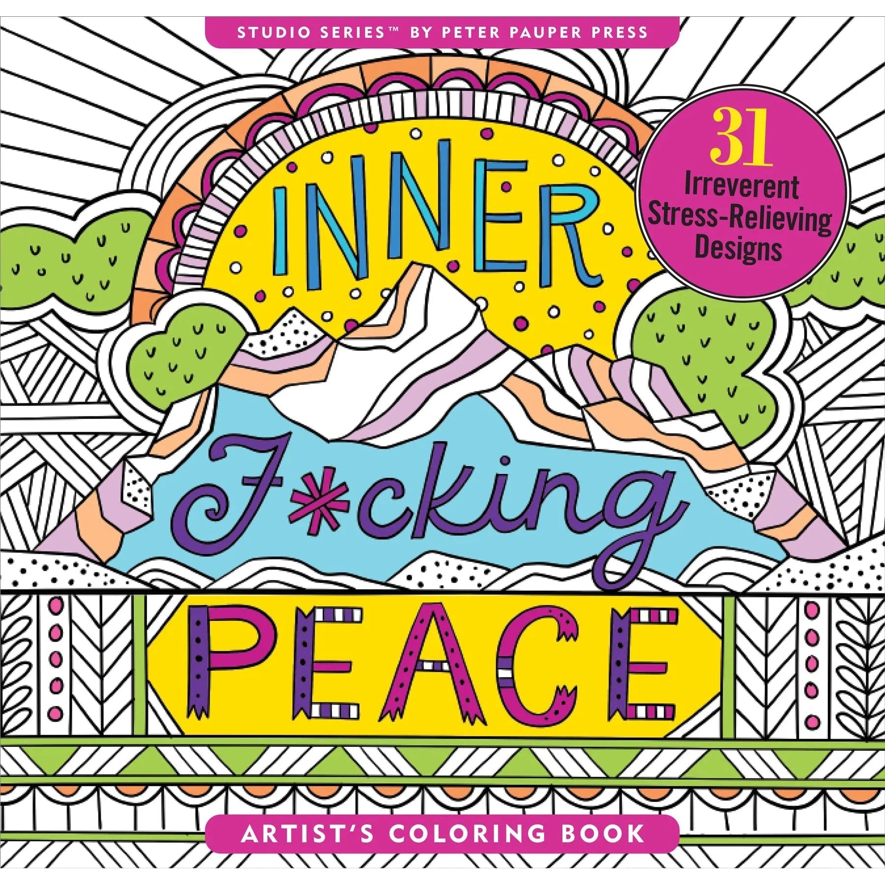 INNER F*CKING PEACE COLOURING BOOK-Books & Stationery-PETER PAUPER PRESS-Coriander