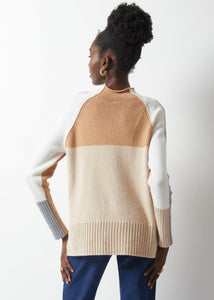 INTARSIA FUNNEL NECK TOP-Jackets & Sweaters-ZAKET & PLOVER-Coriander