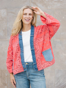 JACKET | BANDANA SHORT KIMONO-Jackets & Sweaters-SHANNON PASSERO-Coriander