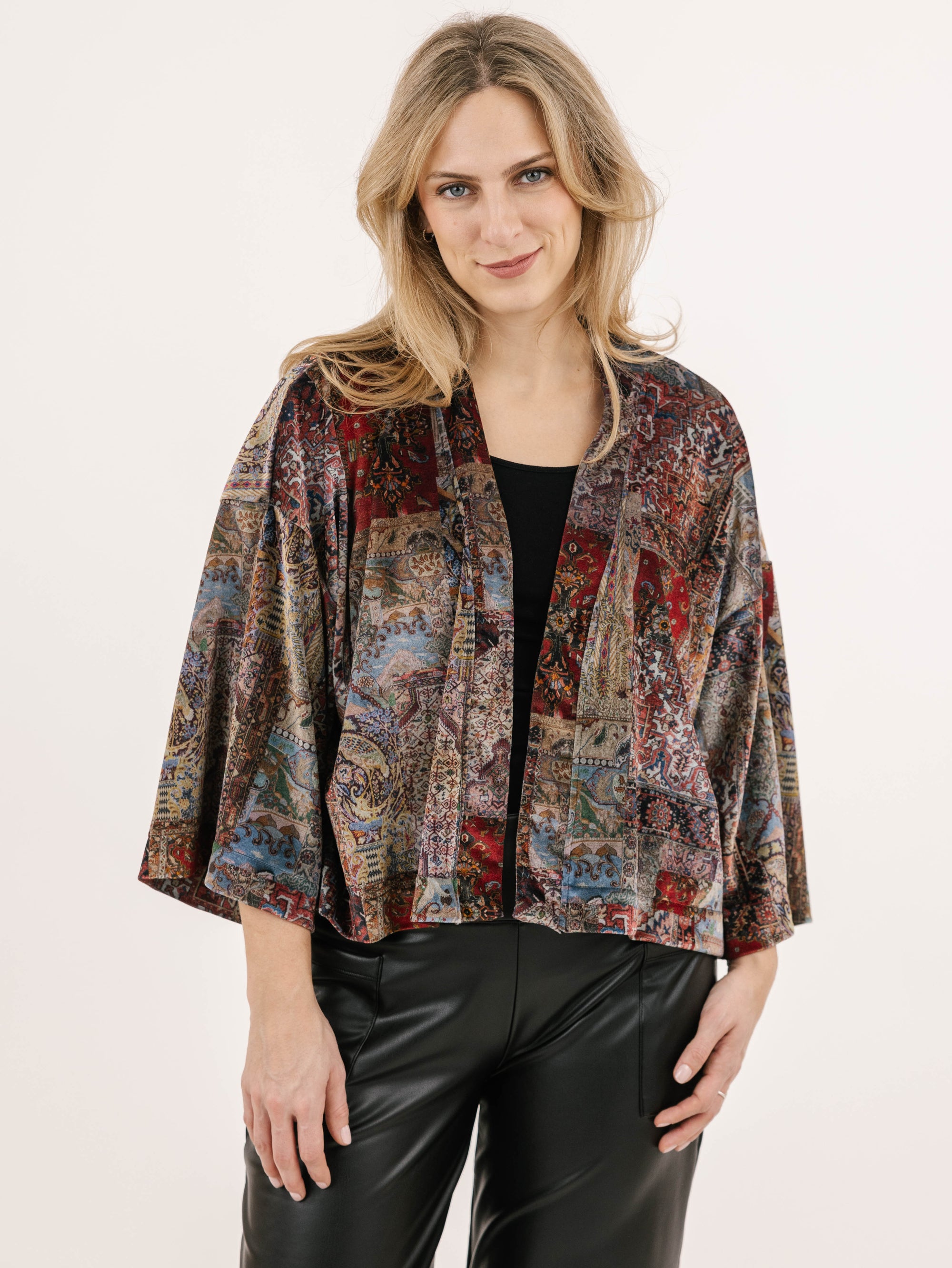 JACKET | EFFIE VELVET TOPPER-Jackets & Sweaters-SHANNON PASSERO-SMALL-MED-PERSIAN PRINT-Coriander