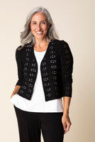 JACKET | EYELET BLOOMS-Jackets & Sweaters-HABITAT-SMALL-BLACK-Coriander