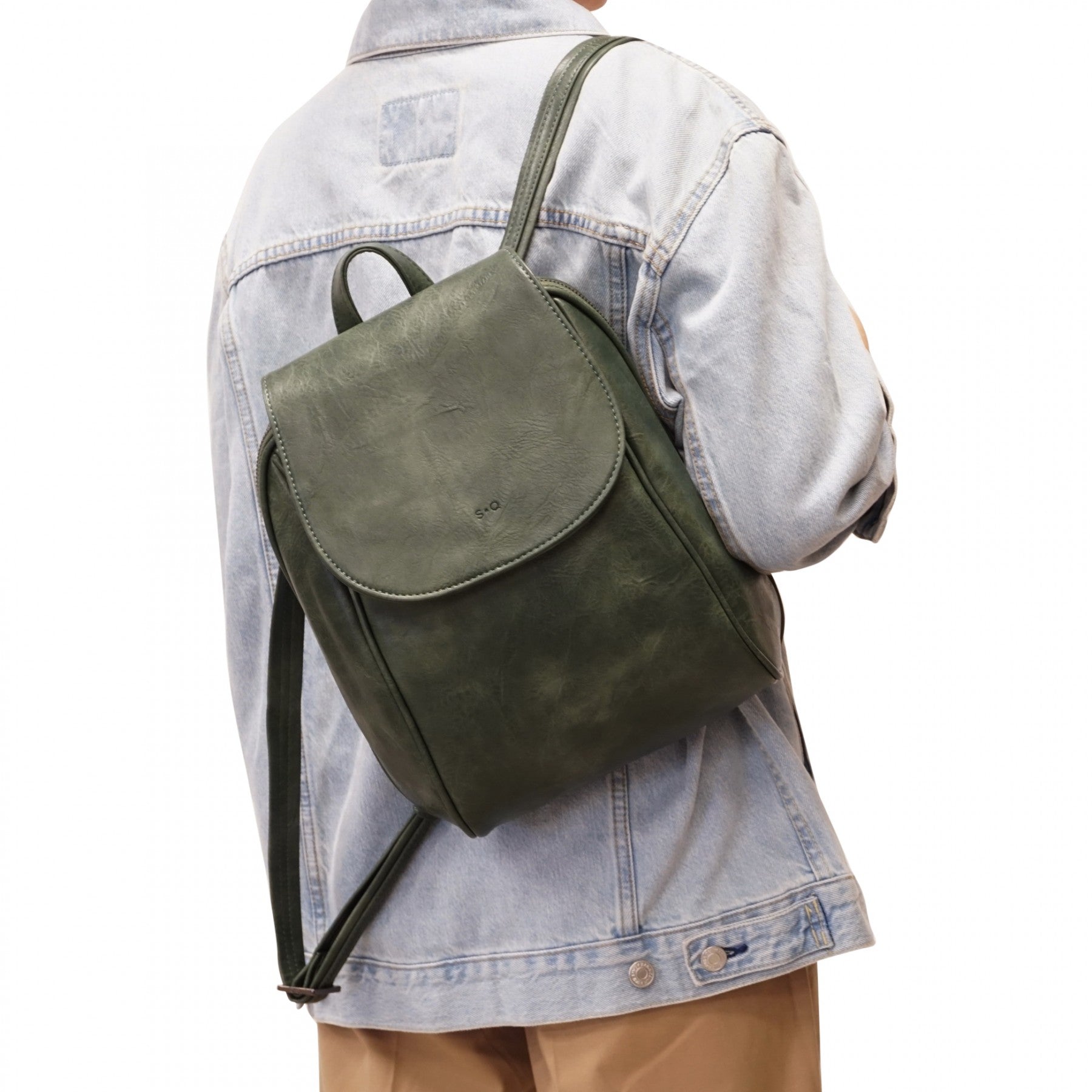 JADA CONVERTIBLE VEGAN BACKPACK-Backpack-S-Q-Coriander