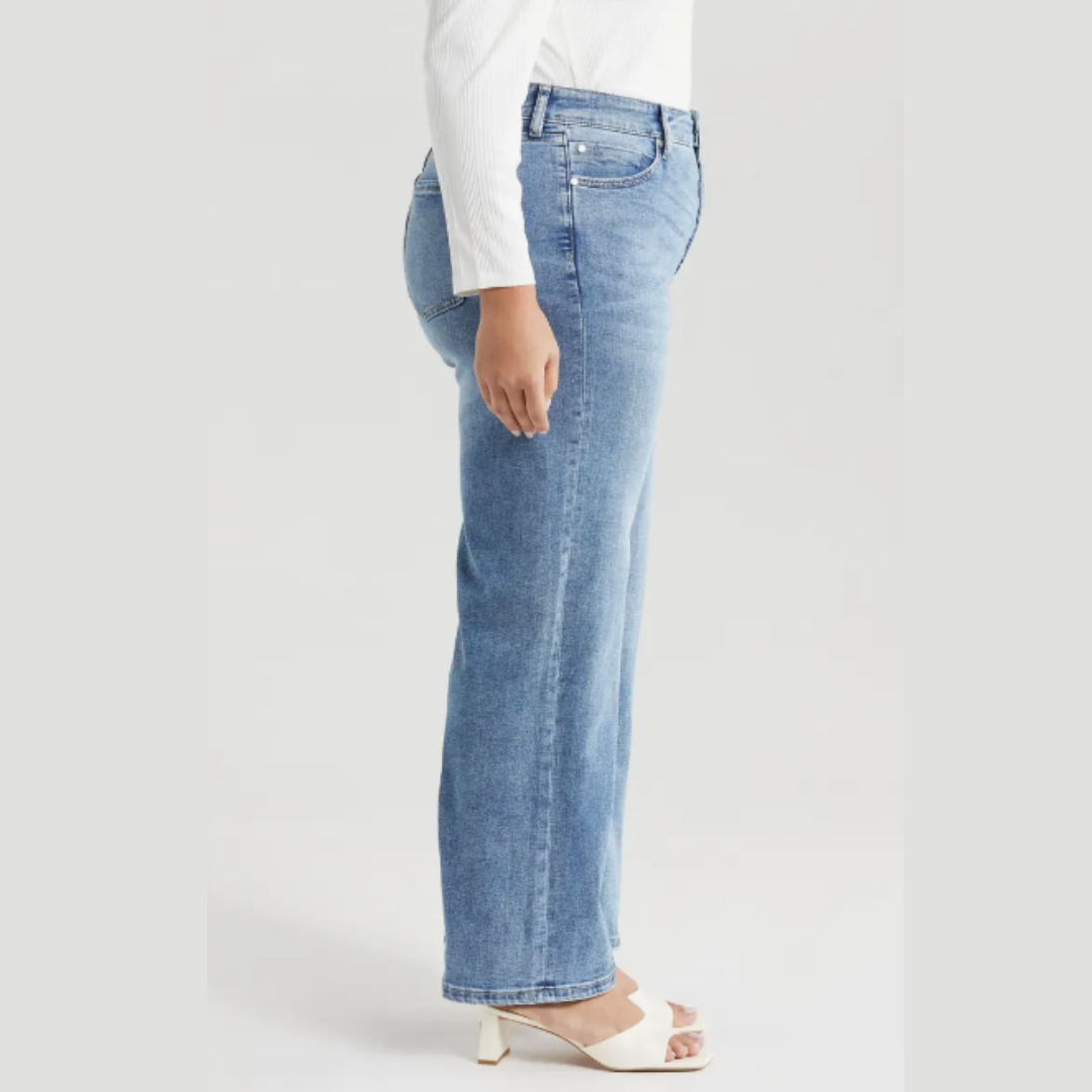 JEAN | STRIDE HR WIDE LEG - PLUS SIZE-Denim-LIVERPOOL-Coriander