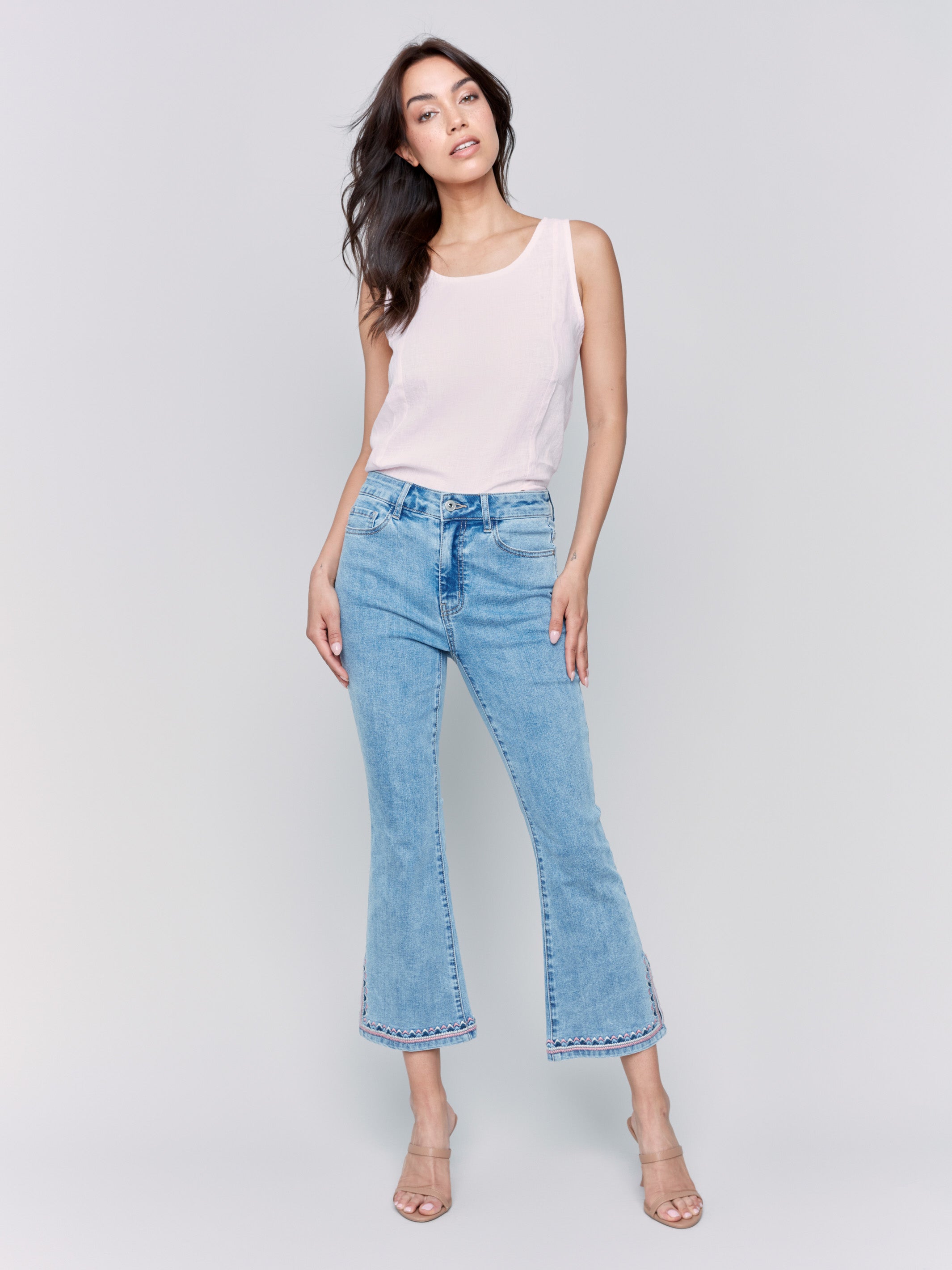 JEANS | BOOTCUT LEG EMBROIDERED-Denim-CHARLIE B-Coriander