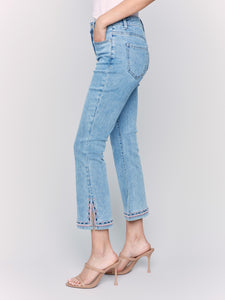 JEANS | BOOTCUT LEG EMBROIDERED-Denim-CHARLIE B-Coriander