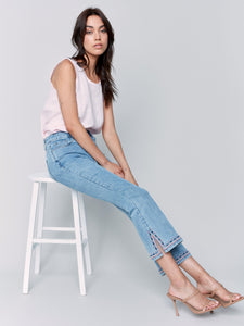 JEANS | BOOTCUT LEG EMBROIDERED-Denim-CHARLIE B-Coriander