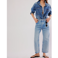 JEANS | DEEP TRANCE DROPPED BOYFRIEND: SWEET DREAMS-Denim-FREE PEOPLE-Coriander