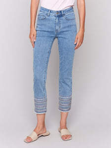 JEANS | EMBROIDERY CUFF-Denim-CHARLIE B-Coriander