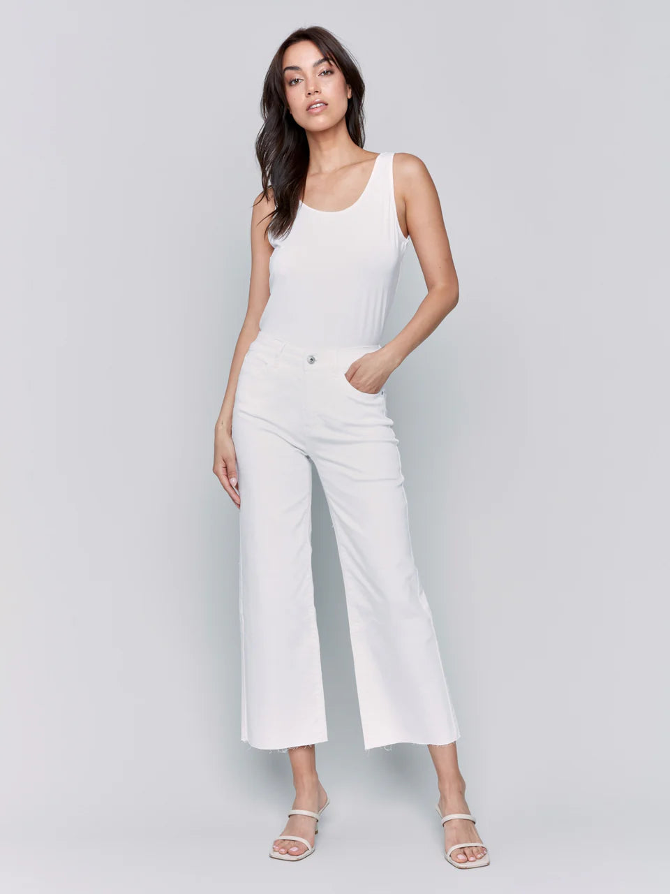 JEANS | FLARED WITH RAW EDGE-Bottoms-CHARLIE B-Coriander