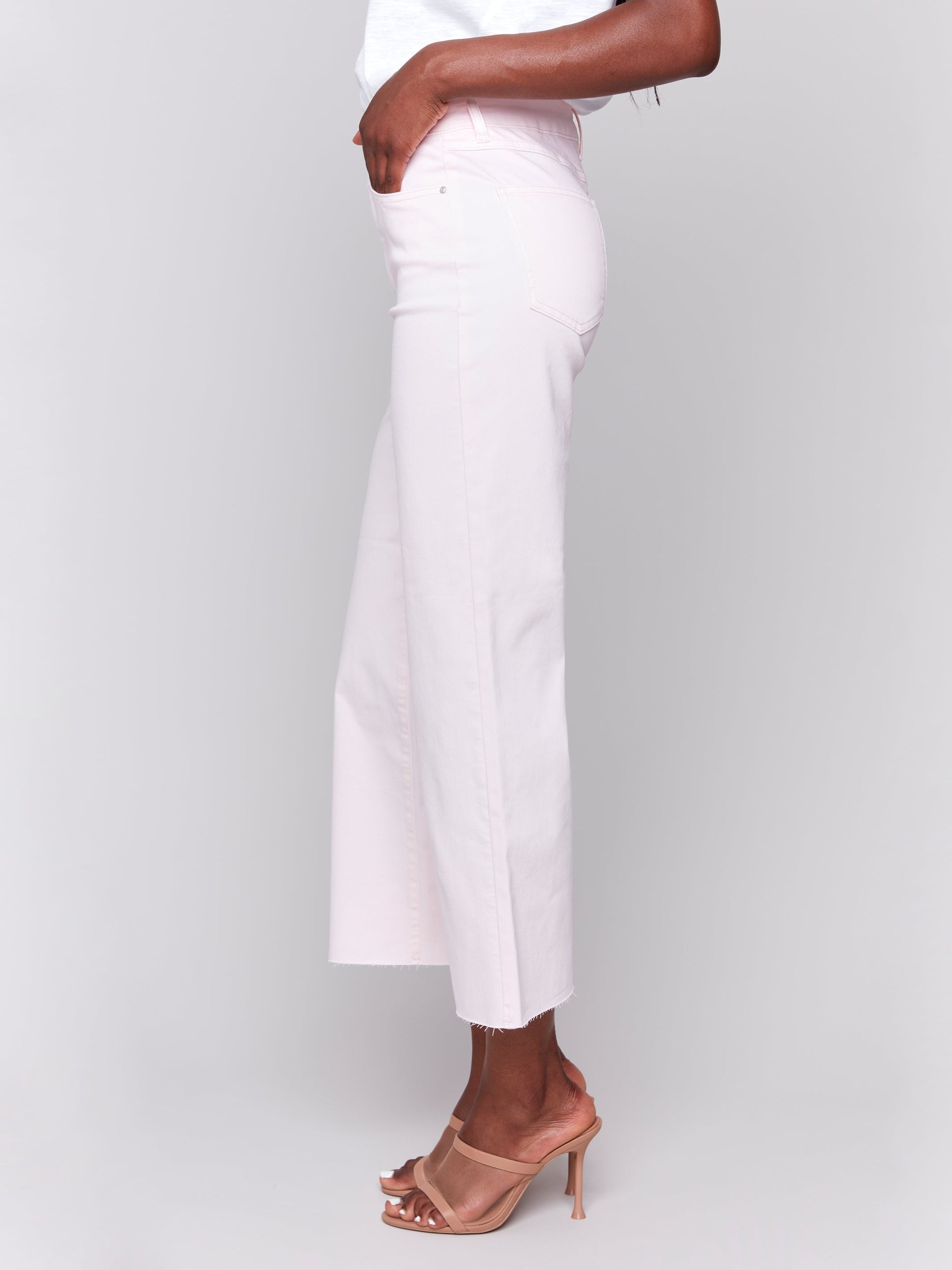 JEANS | FLARED WITH RAW EDGE-Bottoms-CHARLIE B-Coriander