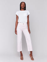 JEANS | FLARED WITH RAW EDGE-Bottoms-CHARLIE B-Coriander