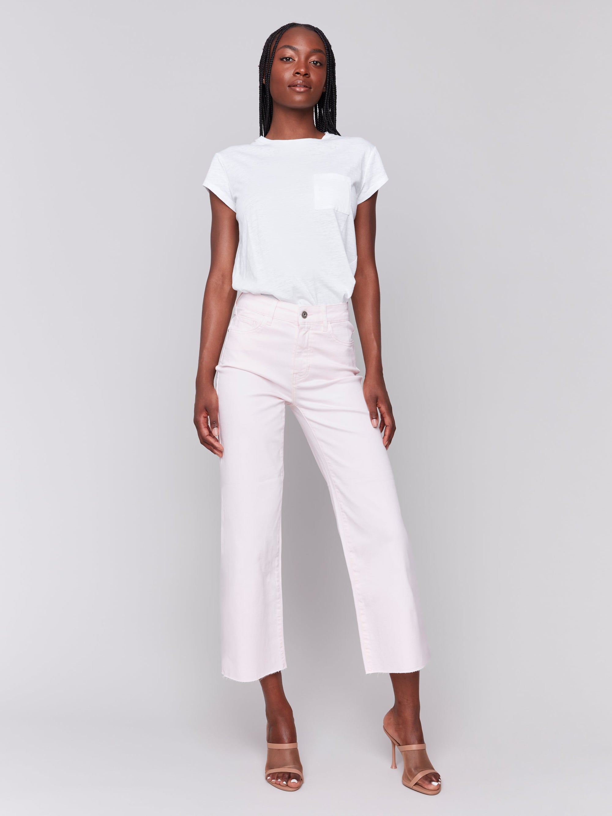 JEANS | FLARED WITH RAW EDGE-Bottoms-CHARLIE B-Coriander