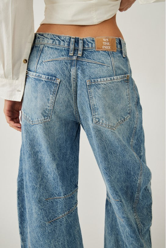 JEANS | GOOD LUCK BARREL-Denim-FREE PEOPLE-Coriander