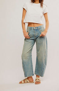 JEANS | GOOD LUCK BARREL-Denim-FREE PEOPLE-Coriander