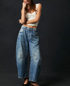 JEANS | GOOD LUCK BARREL-Denim-FREE PEOPLE-Coriander