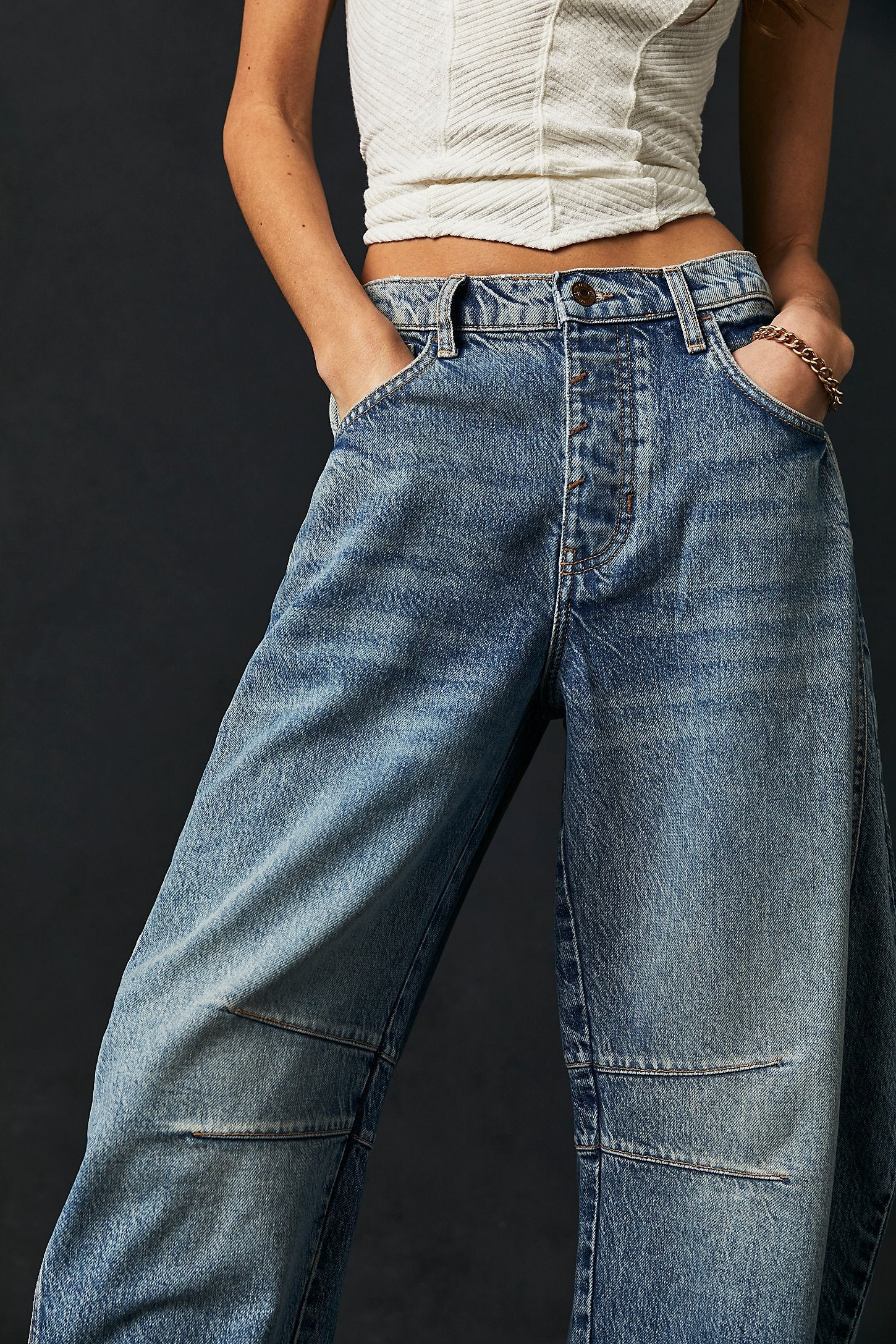 JEANS | GOOD LUCK BARREL-Denim-FREE PEOPLE-Coriander