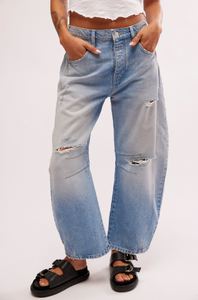 JEANS | GOOD LUCK BARREL-Denim-FREE PEOPLE-25-BARNYARD BLUE-Coriander