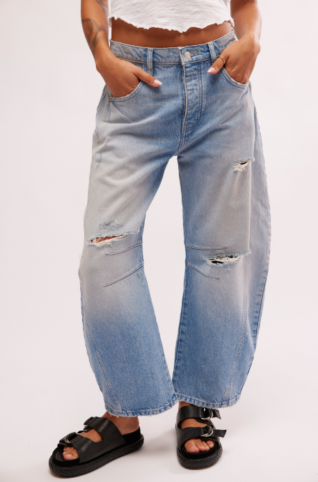 JEANS | GOOD LUCK BARREL-Denim-FREE PEOPLE-25-BARNYARD BLUE-Coriander