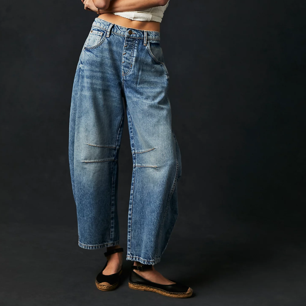 JEANS | GOOD LUCK BARREL-Denim-FREE PEOPLE-Coriander