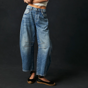 JEANS | GOOD LUCK BARREL-Denim-FREE PEOPLE-Coriander