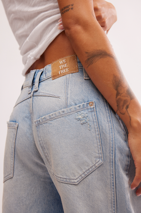 JEANS | GOOD LUCK BARREL-Denim-FREE PEOPLE-Coriander