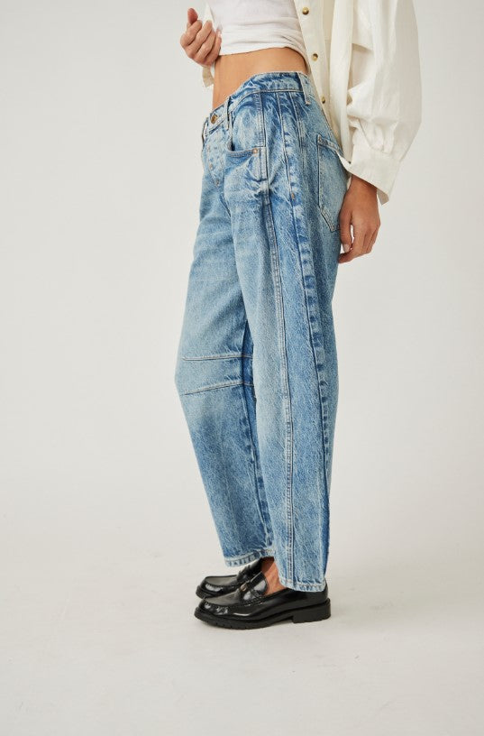 JEANS | GOOD LUCK BARREL-Denim-FREE PEOPLE-Coriander