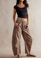 JEANS | GOOD LUCK PRINTED BARREL-Denim-FREE PEOPLE-27-BROWN SUGAR COMBO-Coriander