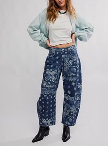 JEANS | GOOD LUCK PRINTED BARREL-Denim-FREE PEOPLE-Coriander