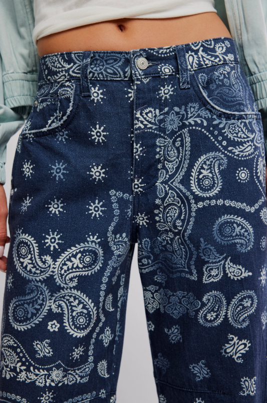 JEANS | GOOD LUCK PRINTED BARREL-Denim-FREE PEOPLE-Coriander