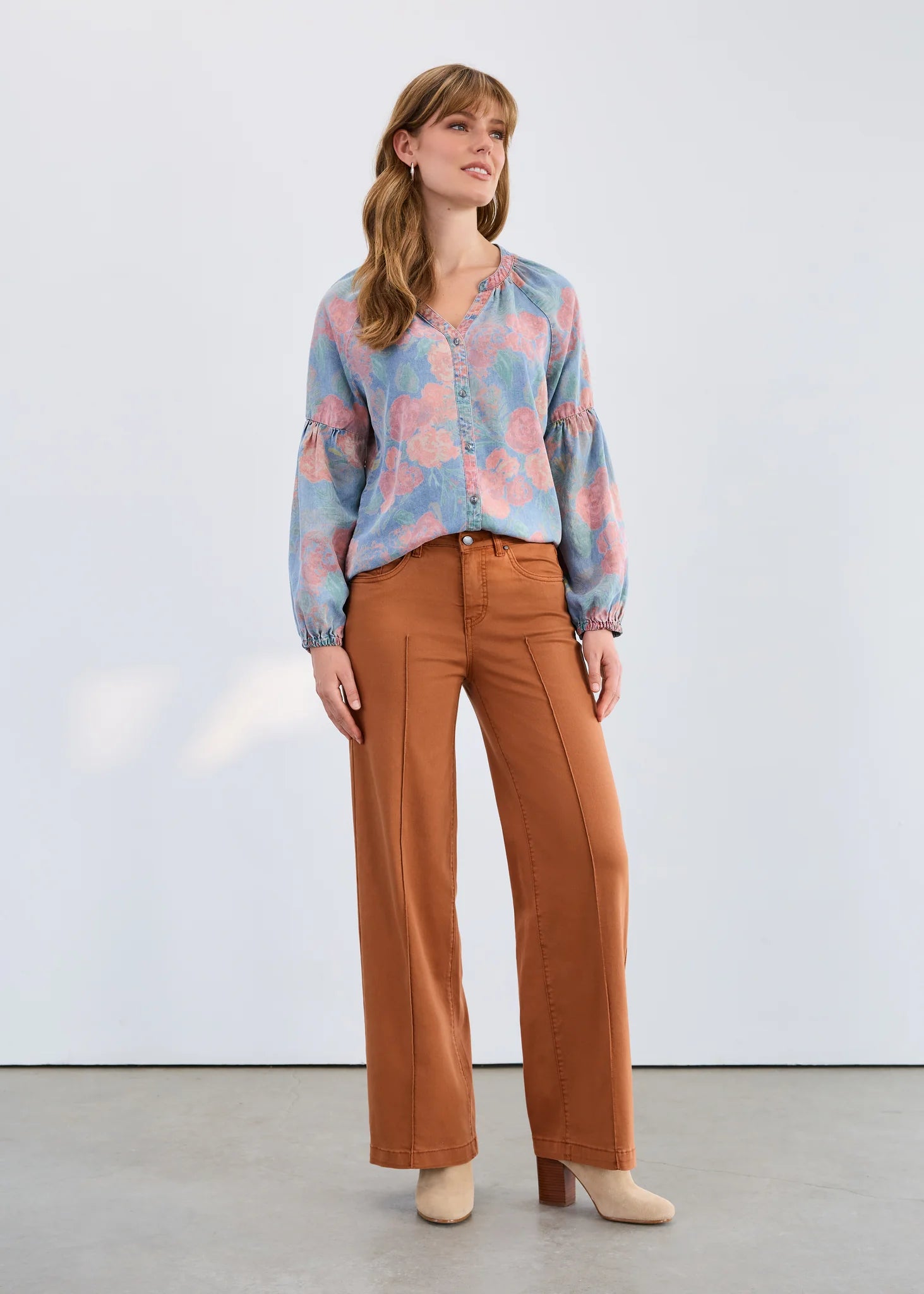 JEANS | OLIVIA WIDE LEG: BRONZE-Denim-FRENCH DRESSING JEANS-Coriander