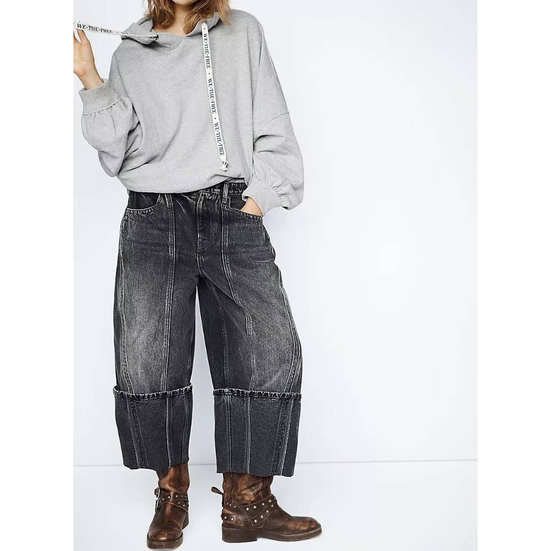 JEANS | OLSEN CUFFED BARREL-Denim-FREE PEOPLE-Coriander