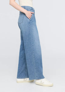 JEANS | PERFORMANCE DENIM LITE PLEATED PANT-Denim-DUER-Coriander