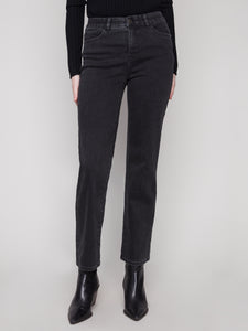 JEANS | STRAIGHT LEG STRETCH-Denim-CHARLIE B-2-CHARCOAL-Coriander