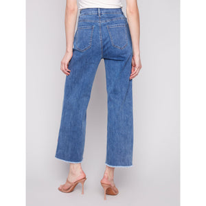 JEANS | WIDE LEG EMBROIDERED FLOWERS-Denim-CHARLIE B-Coriander