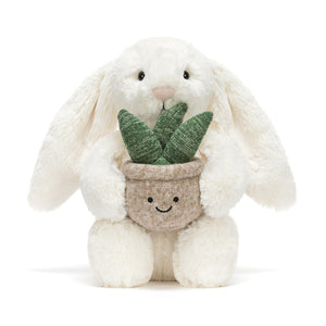 JELLYCAT | CREAM BUNNY WITH PLANT-Stuffie-JELLYCAT-Coriander