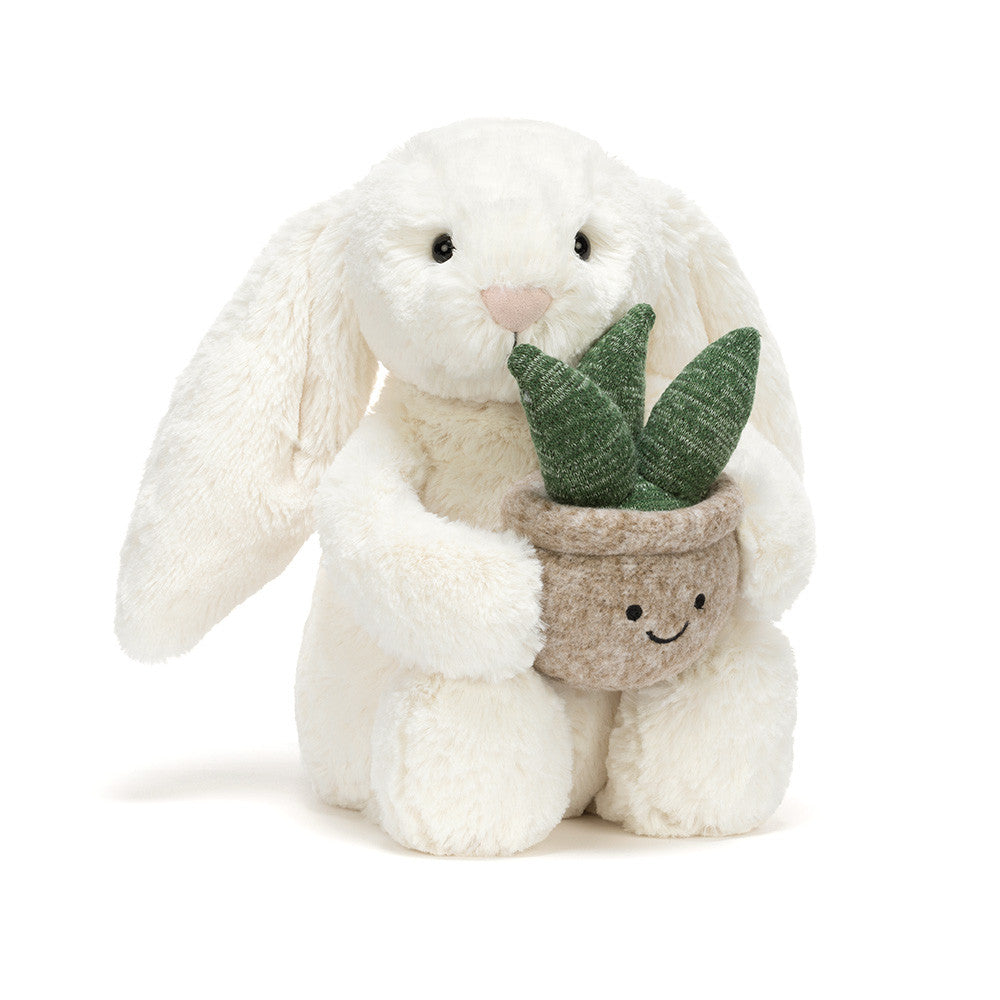 JELLYCAT | CREAM BUNNY WITH PLANT-Stuffie-JELLYCAT-Coriander