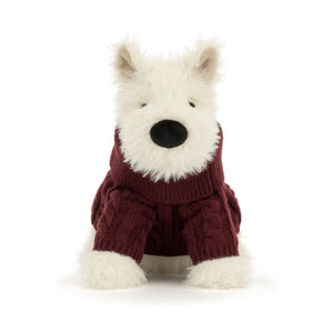 JELLYCAT | MUNRO SCOTTIE DOG 'WINTER JUMPER OUTFIT'-Uncategorised-JELLYCAT-Coriander