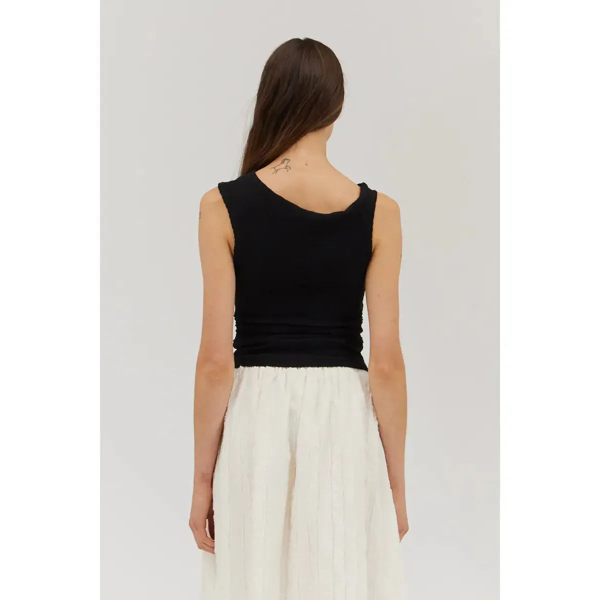 JERSEY TANK | ASYMMETRICAL SHOULDER-Top-GRADE AND GATHER-Coriander