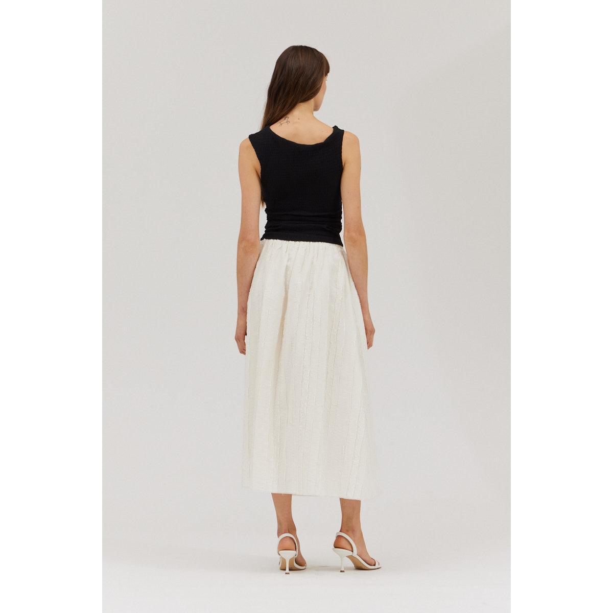 JERSEY TANK | ASYMMETRICAL SHOULDER-Top-GRADE AND GATHER-Coriander