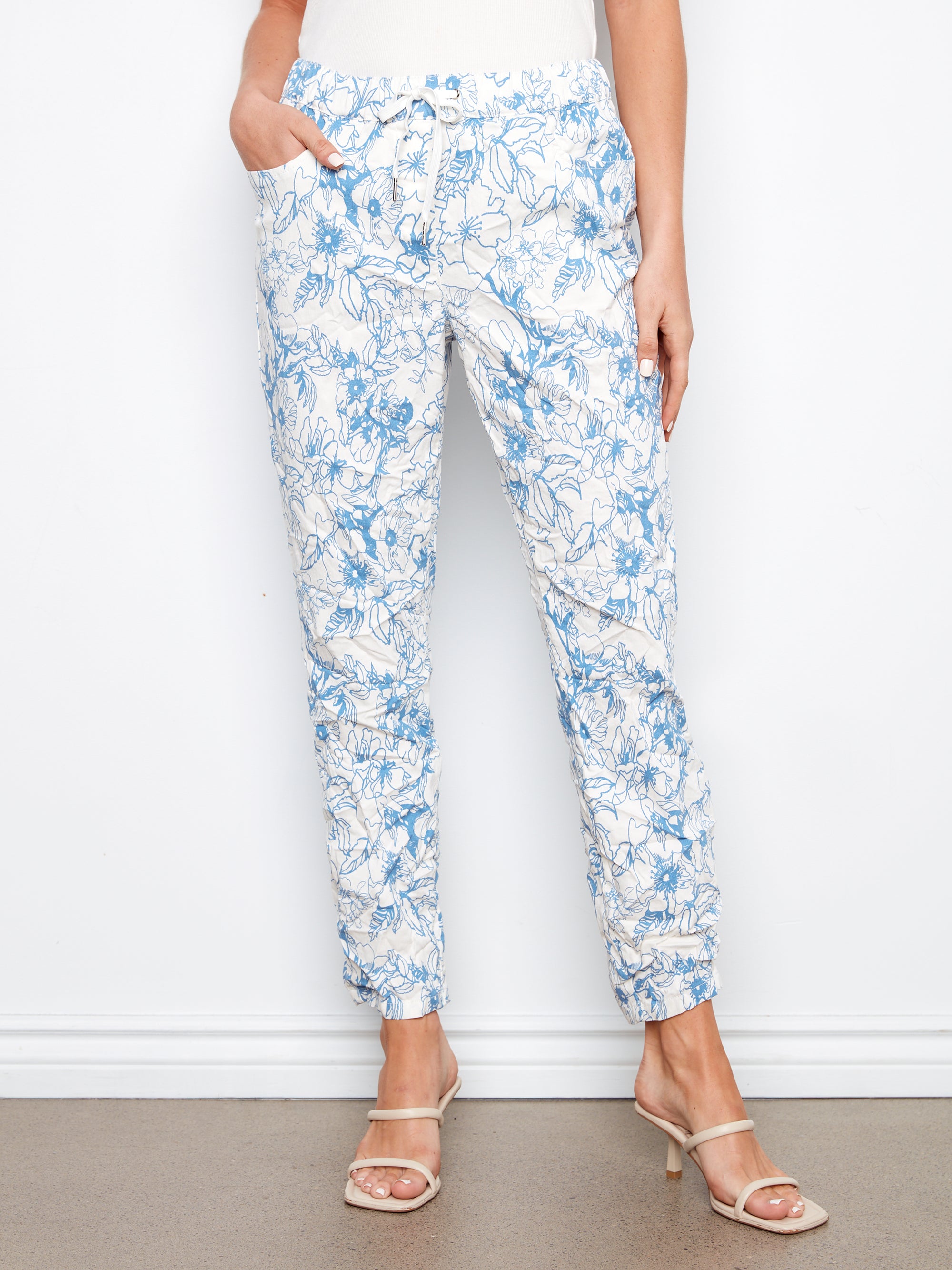 JOGGER PANT | CRINKLE BENGALINE PULL ON-Bottoms-CHARLIE B-Coriander