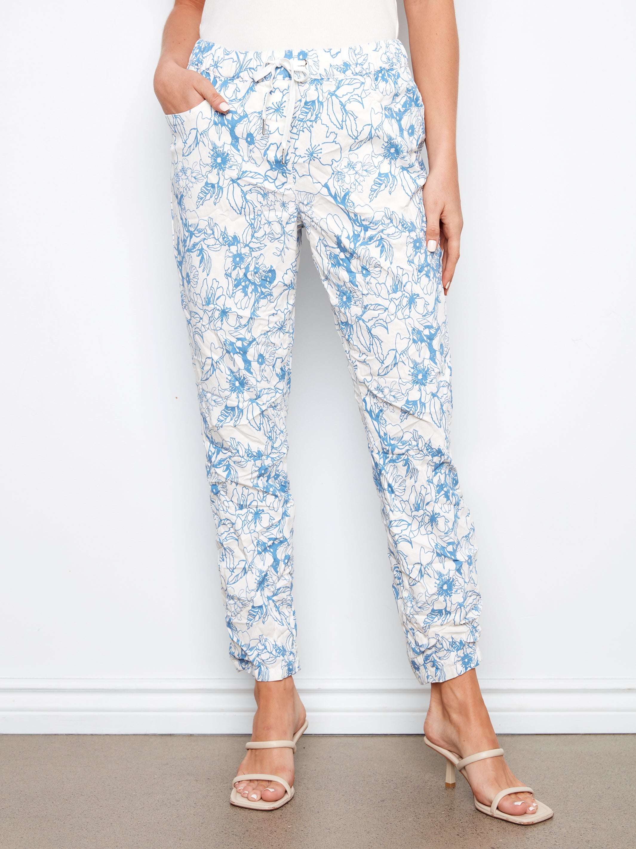 JOGGER PANT | CRINKLE BENGALINE PULL ON-Bottoms-CHARLIE B-Coriander