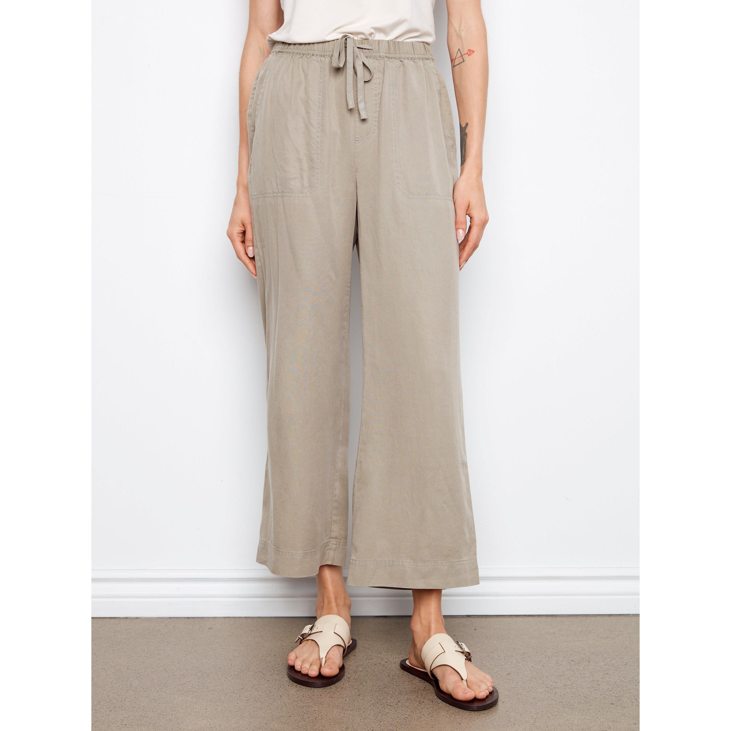 JOGGER PANTS | TENCEL WIDE LEG-Bottom-CHARLIE B-Coriander